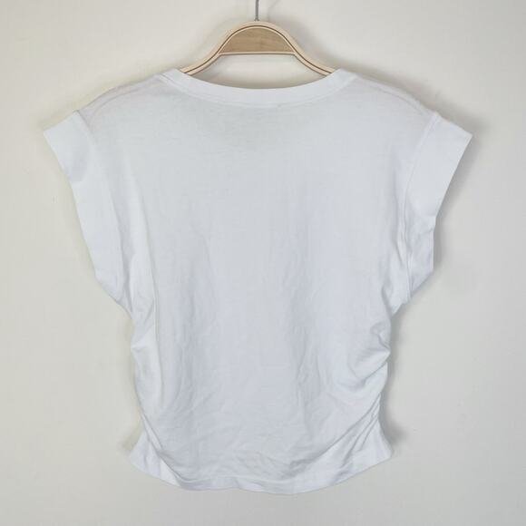 Madewell Side-Cinch Muscle Tee Eyelet White Small NJ787 Casual Classic Basic - Picture 5 of 9